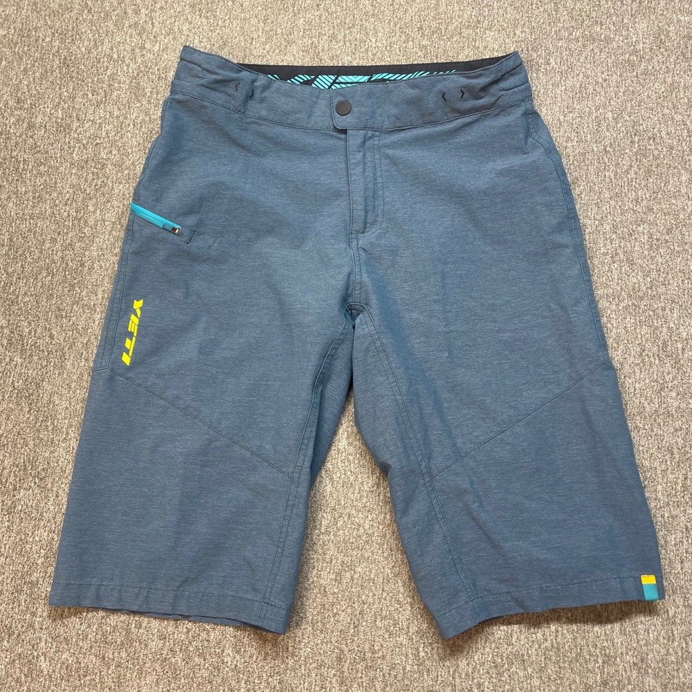 Yeti Cycles Freeride MTB Mountain Bike Shorts Mens Small Blue Heathered Pockets